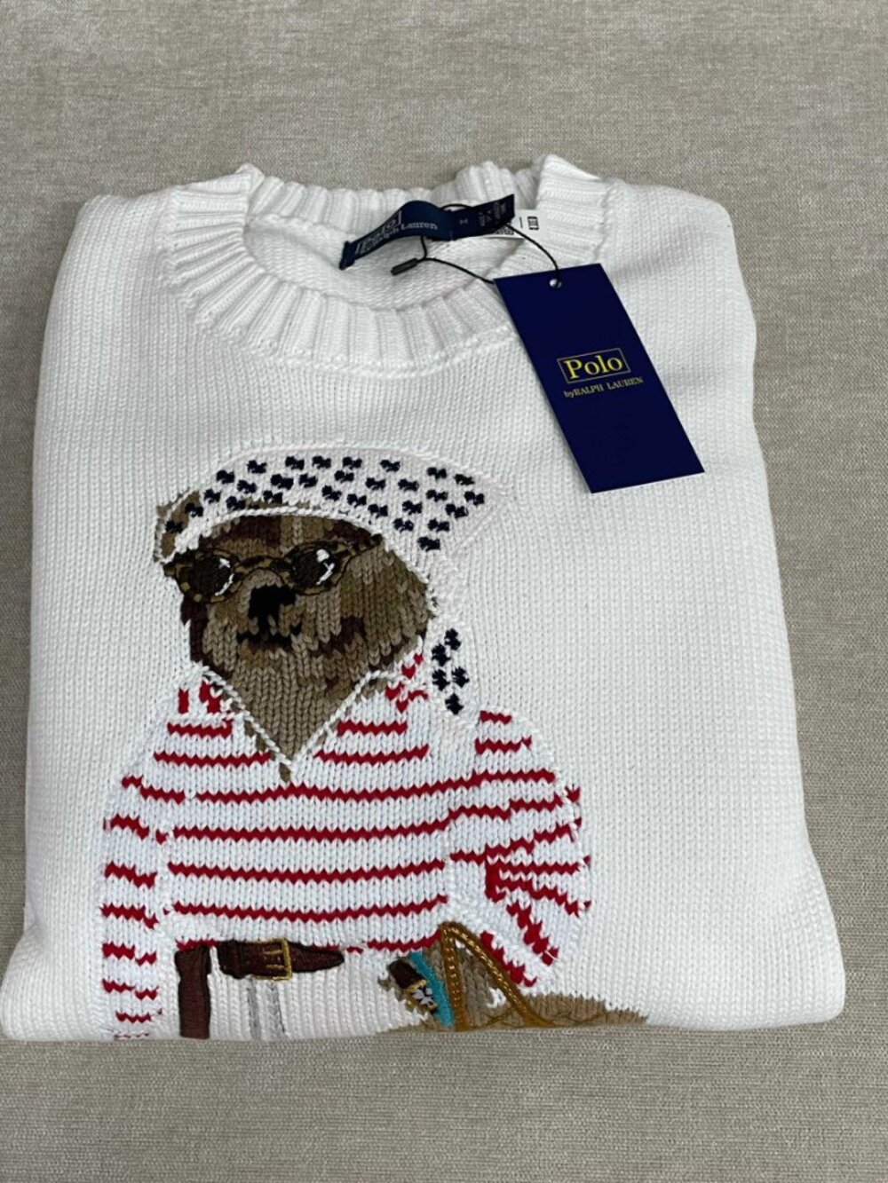 Polo Ralph Lauren Bear Embroidered Crew Neck Knit Sweater - Picture 4 of 9